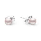 Cercei perle naturale roz pudra 5 mm si argint DiAmanti EFB05-N_L-G